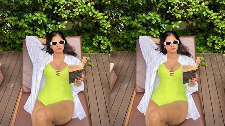 Malavika Mohanan Flaunts Her Curves in Stunning Green Monokini